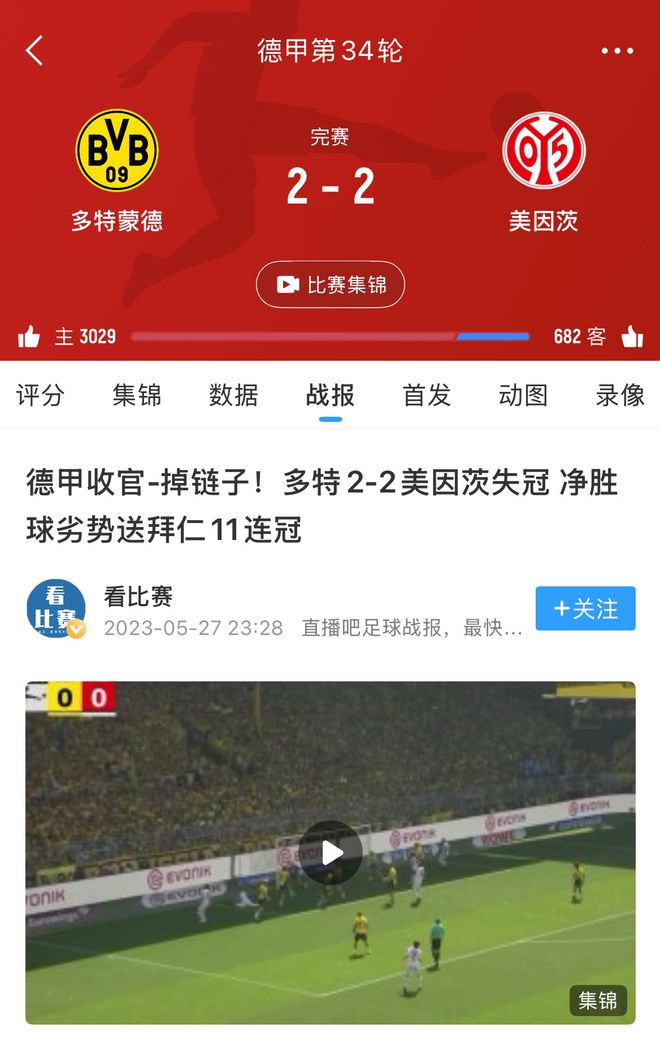 美因茨逼平多特，助拜仁奪冠。兩年后，再戰冠軍局。